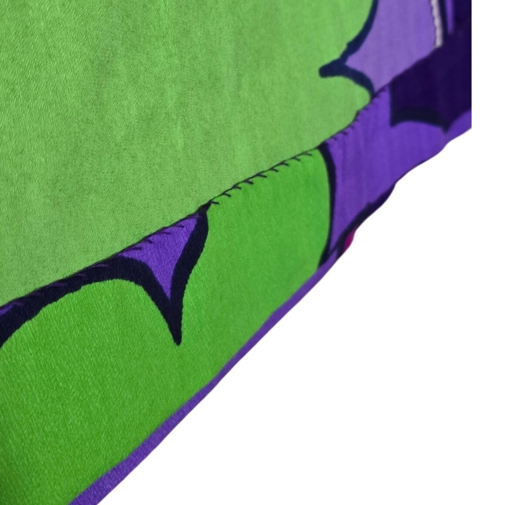 VTG BARKCLOTH Otahexte Lahaina Maxi Dress Purple Green Psychedelic Floral 60/70s - Picture 7 of 10